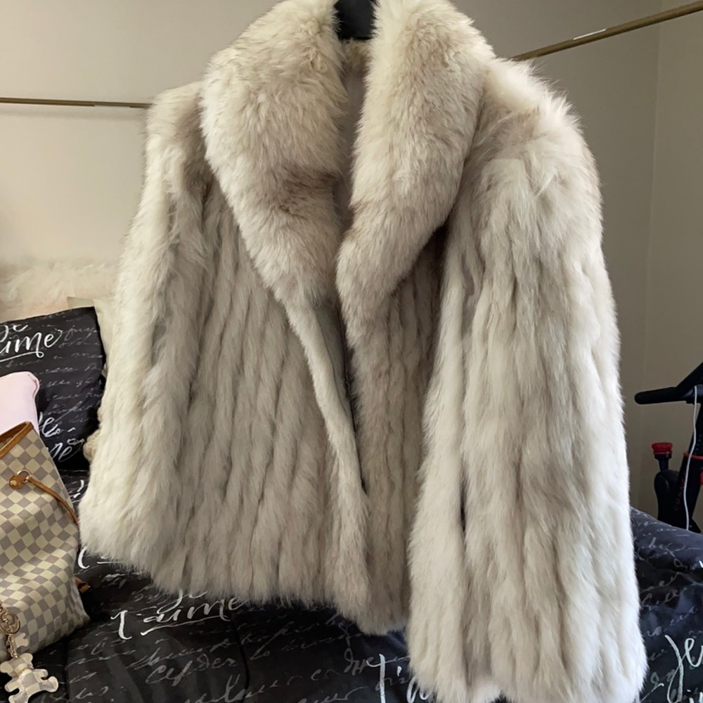 Vintage Natural Blue Fox Fur Coat